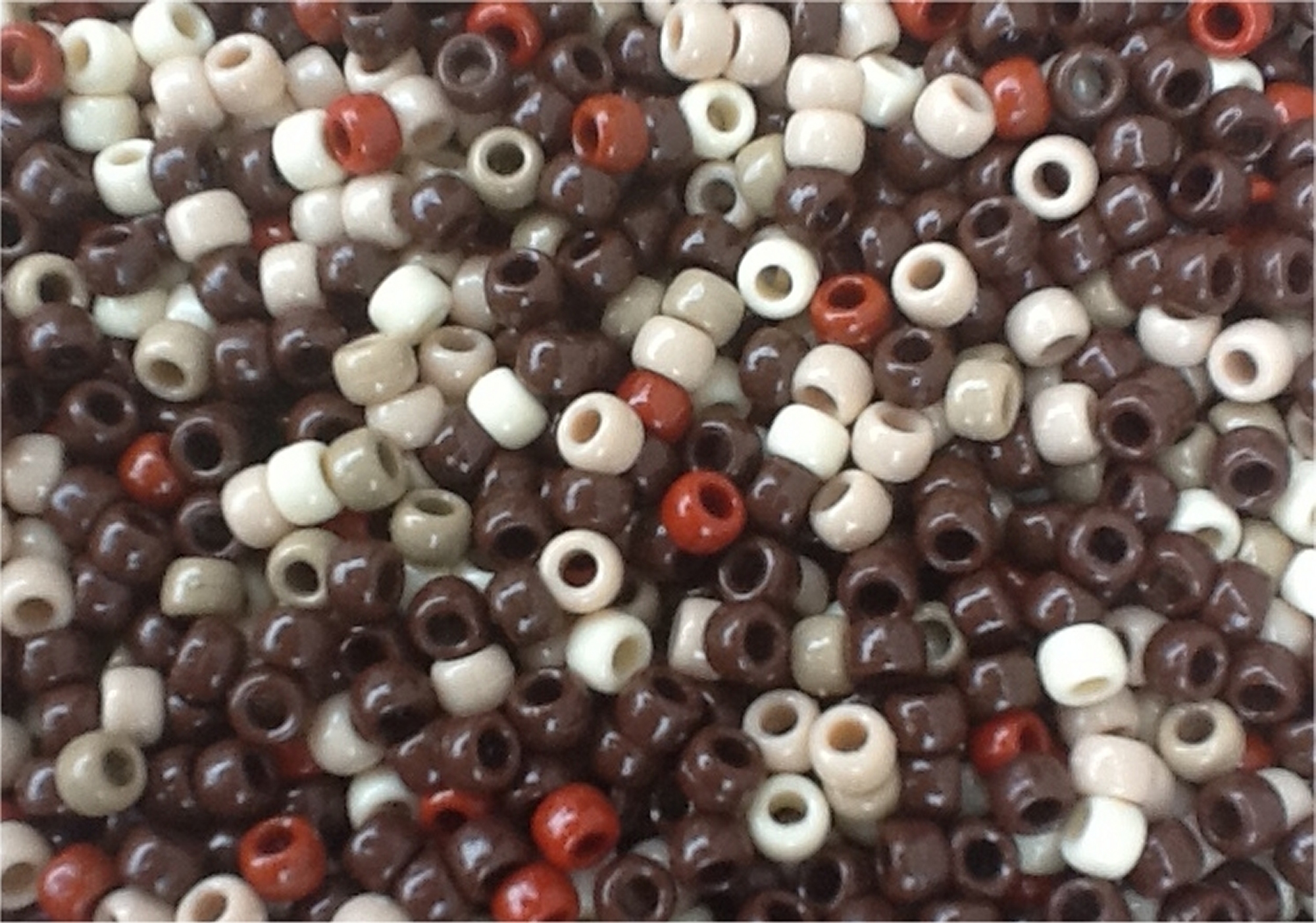 MIXED BROWN PONY BEADS