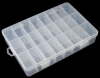 24 Compartment Organiser Box size approx 19.6cm long, 13.3cm wide, 3.7cm high